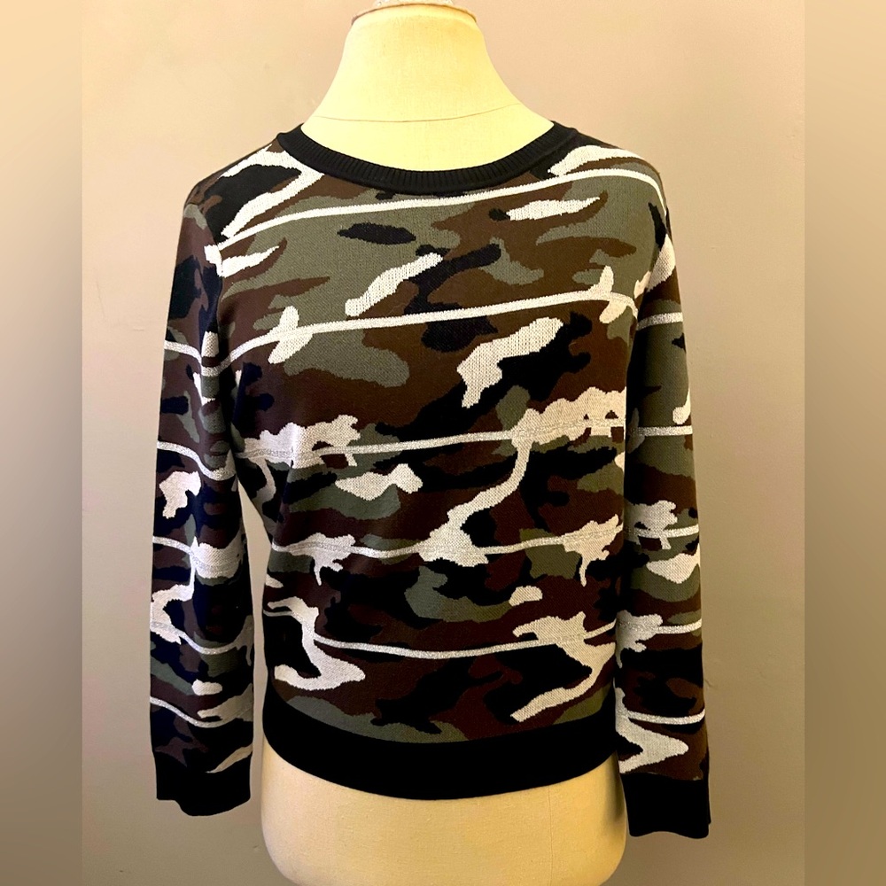 Veronica Beard Alpha Camo Jacquard Sweater size S NWOT